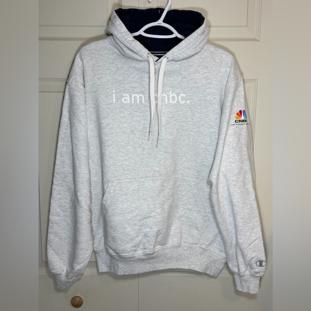 SOLD Champion adult medium hoodie light Gray Hoodie with CNBC Logo